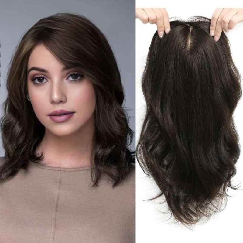 M03 7*8” Mono Top Hair Topper Remy Human Hair color #5 Lengths: 12″,14″,16″